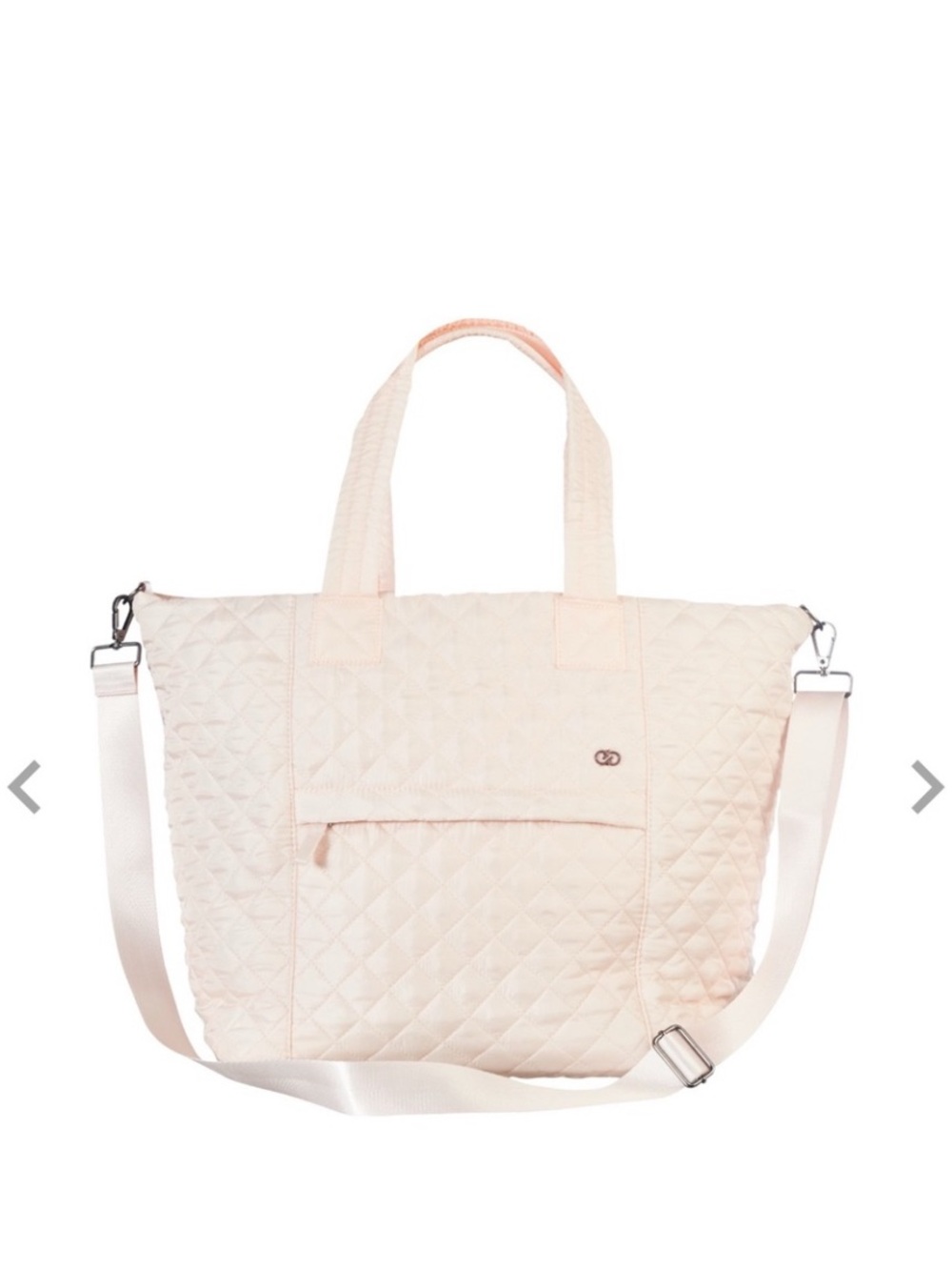 CALIA by Carrie Underwood Quilted Peach Fizz Tote with Removable Strap EUC